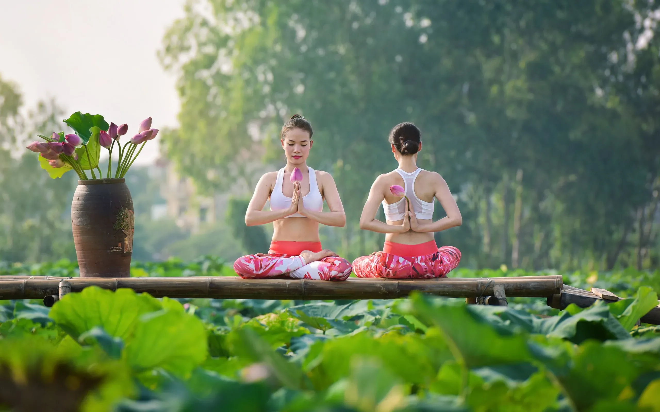 devushki aziatki yoga leto